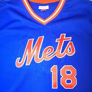 Mitchell & Ness New York Mets Darryl Strawberry 1986 BP Blue Jersey Mens XXL